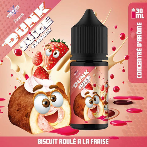 biscuit roulé à la fraise 50ml dunk juice factory high vaping